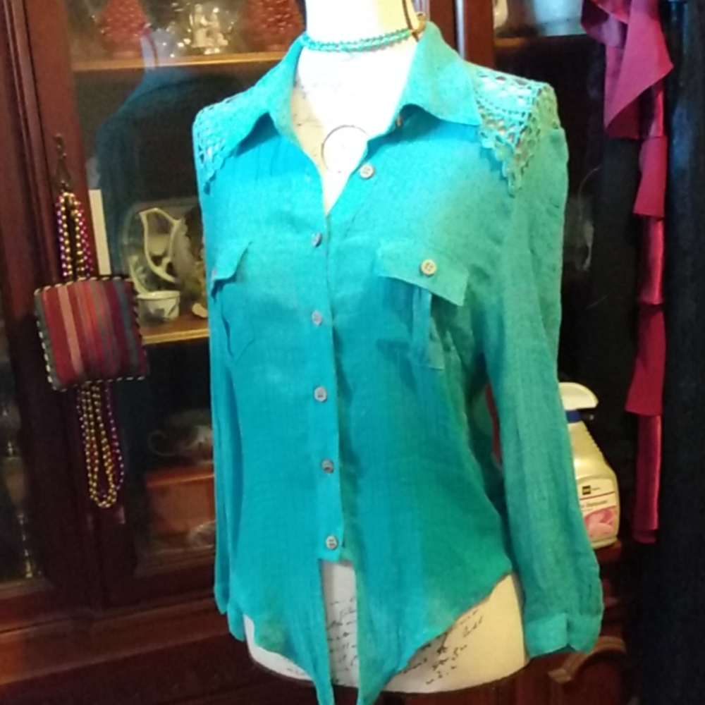 Teal shirt